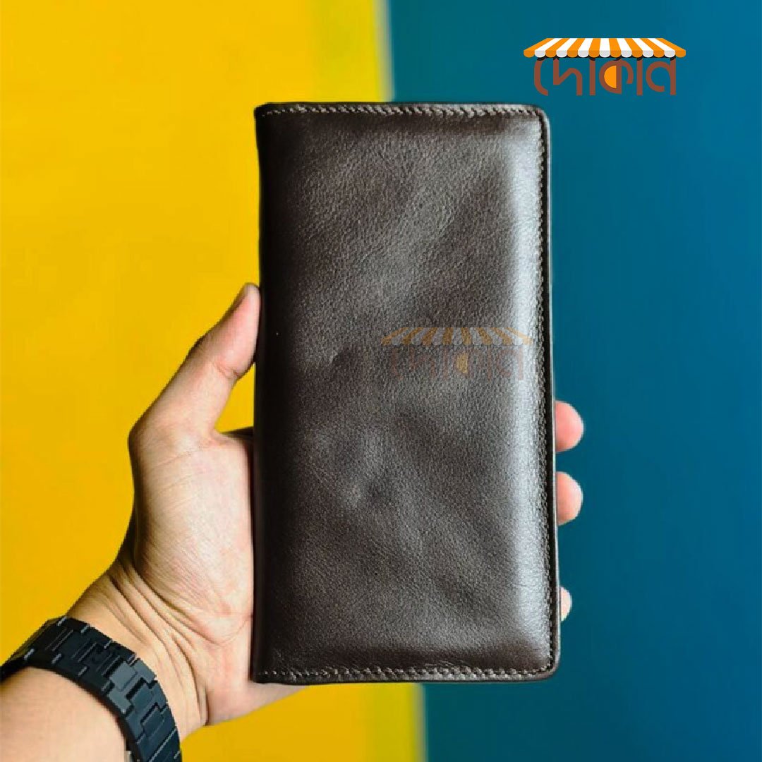 Premium Leather Wallet for Men – Dark Brown